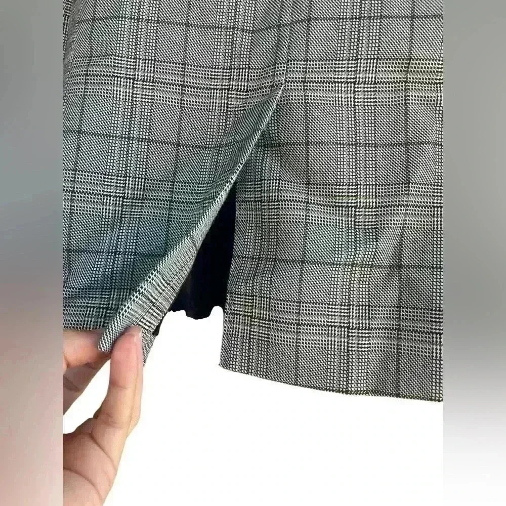 Cotton:on womens plaid Blazer oversized double breasted, buttoned black taupe XS - Picture 6 of 8